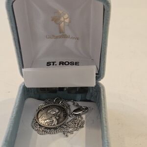 St. Rose Sterling Silver Pendant Necklace
